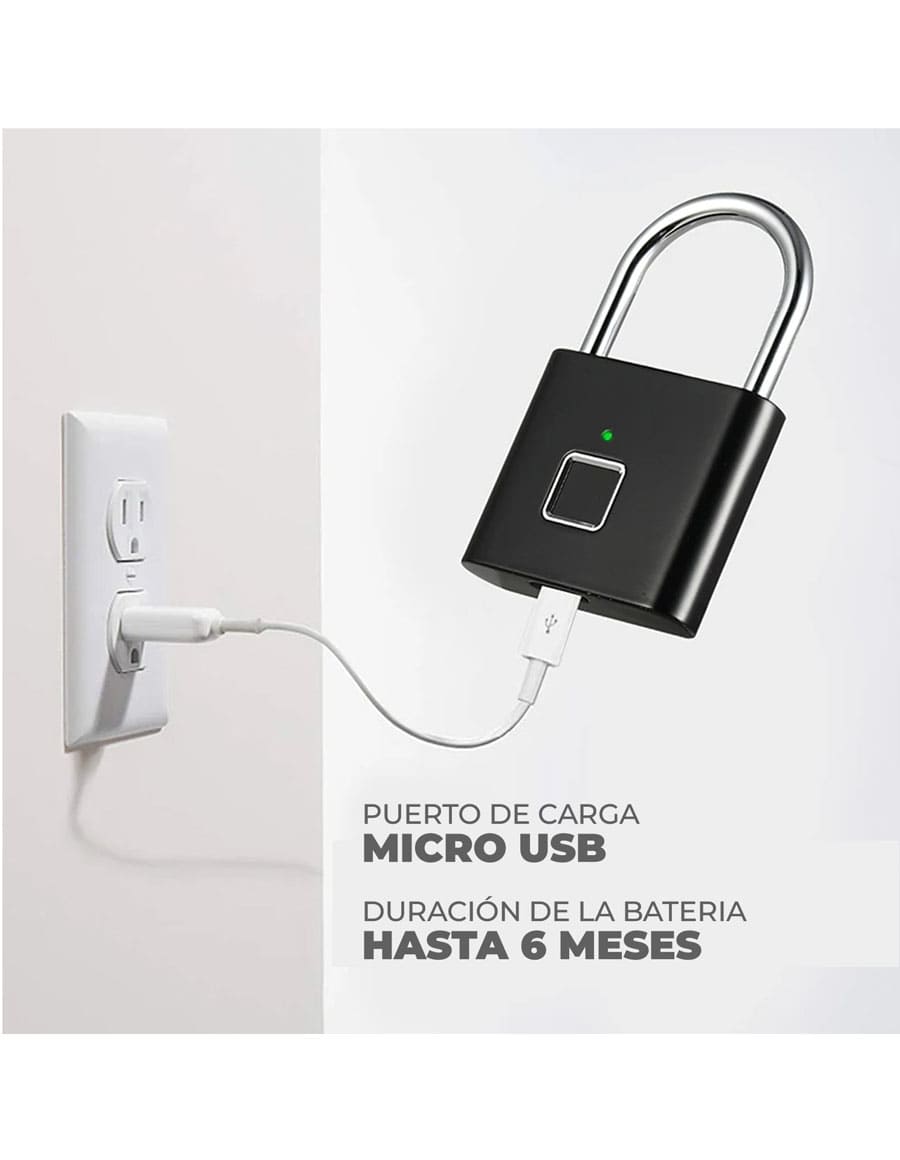 Candado Digital con Lector de Huella Recargable LOCK