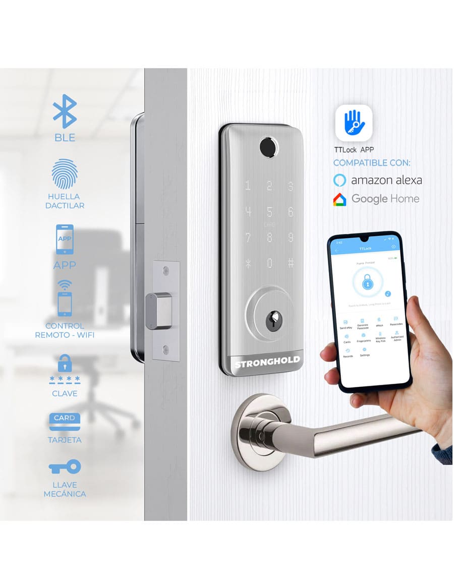 Cerradura digital para oficina WIFI - CODI Color Plata