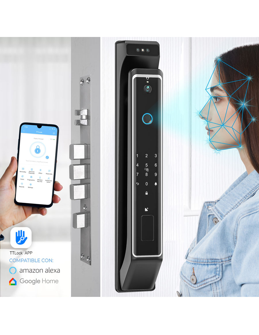 Cerradura digital con reconocimiento facial WIFI - ONIX Push Pull